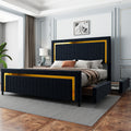 queen size led platform bed frame upholstered design - Temu