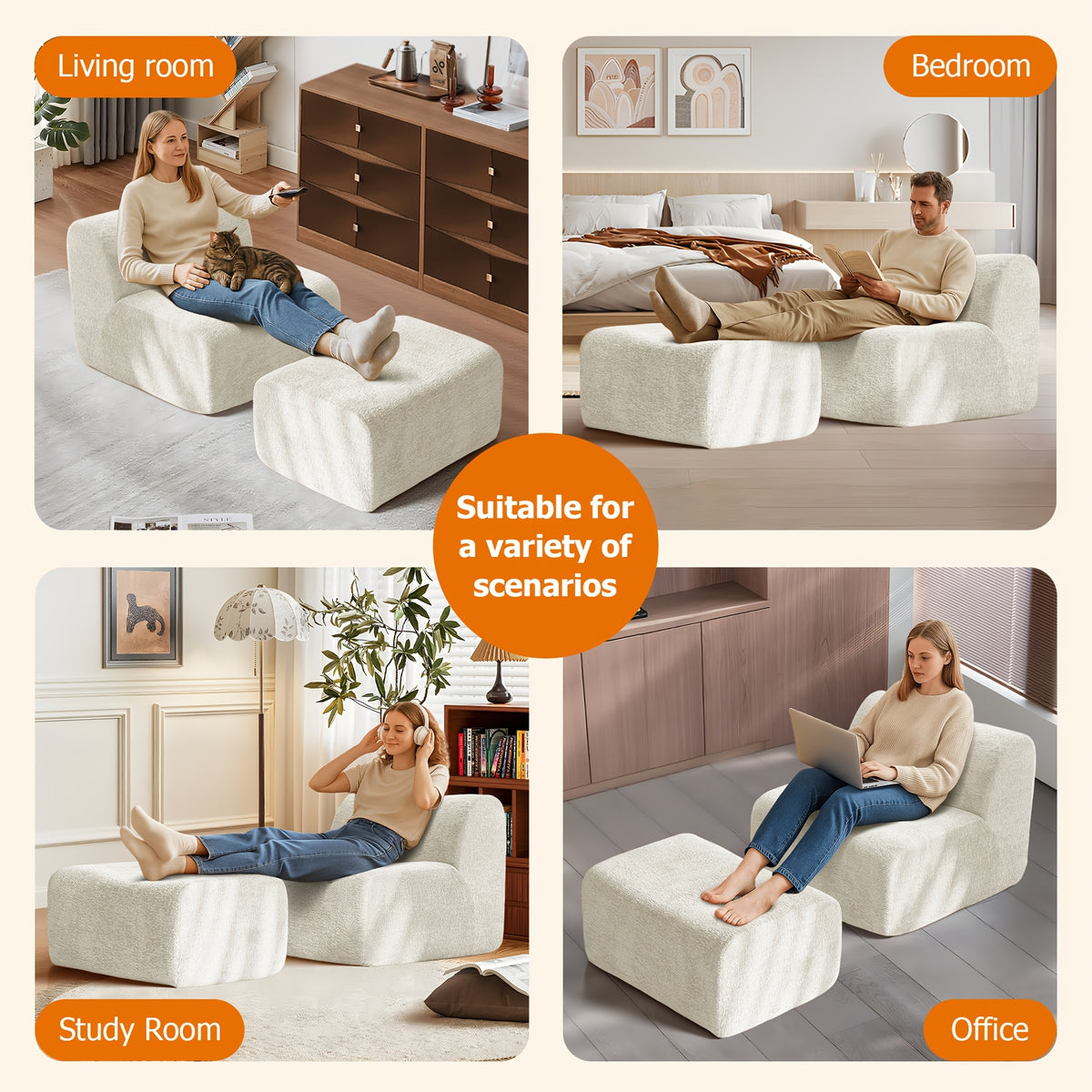 31 89 w single sofa chair   boneless reading chair - Temu