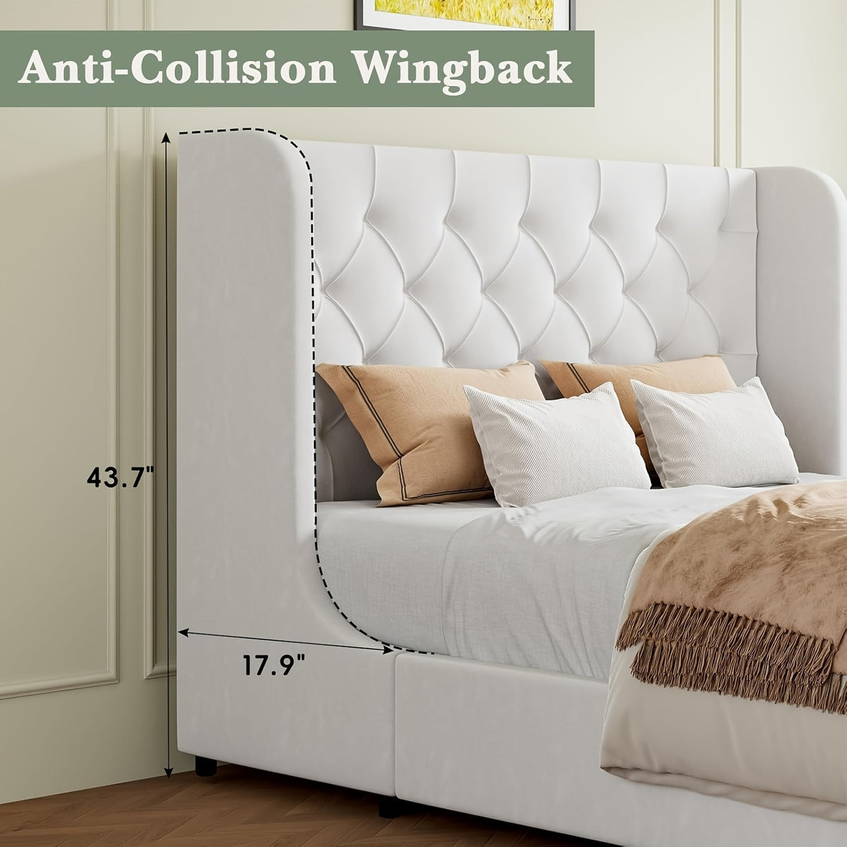 upholstered bed frame a full queen king size featuring a - Temu