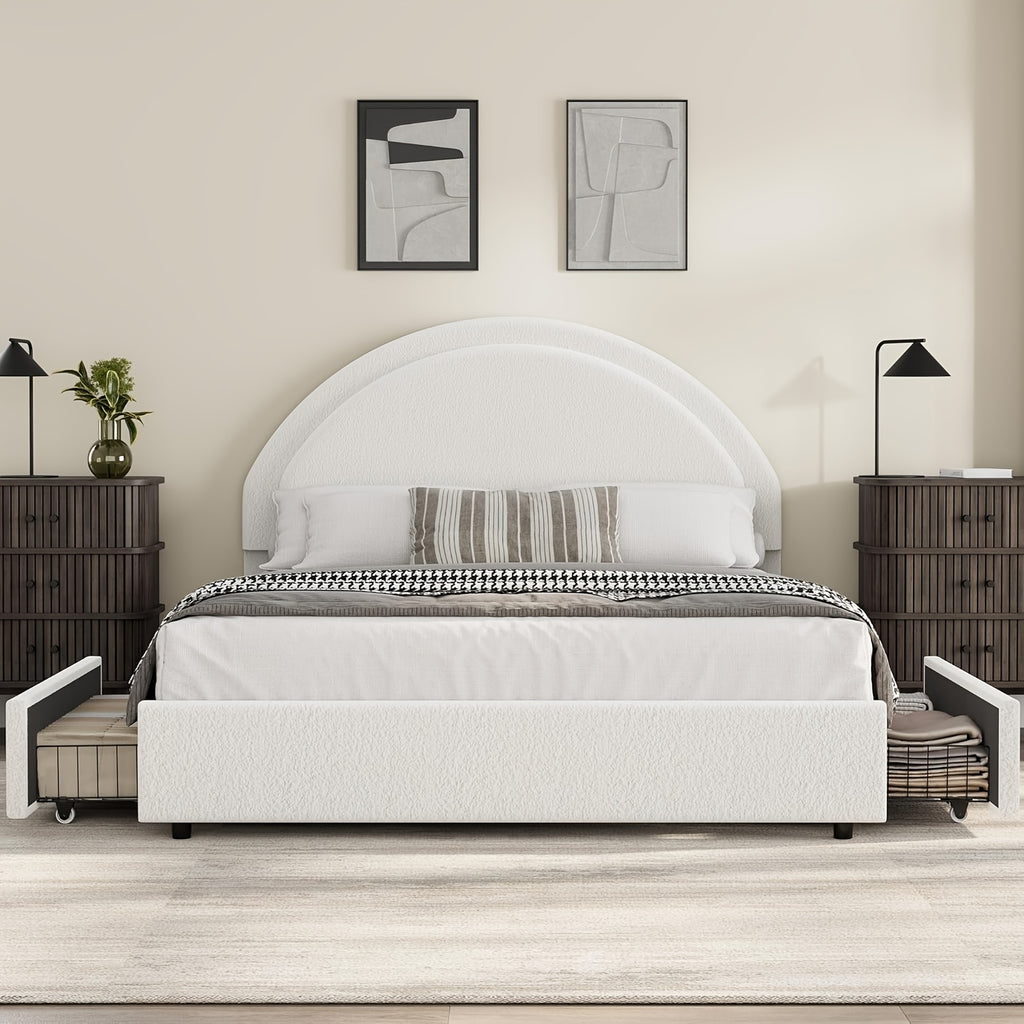 2026 lamb fleece comfortable semi circular low profile bed 2 - Temu