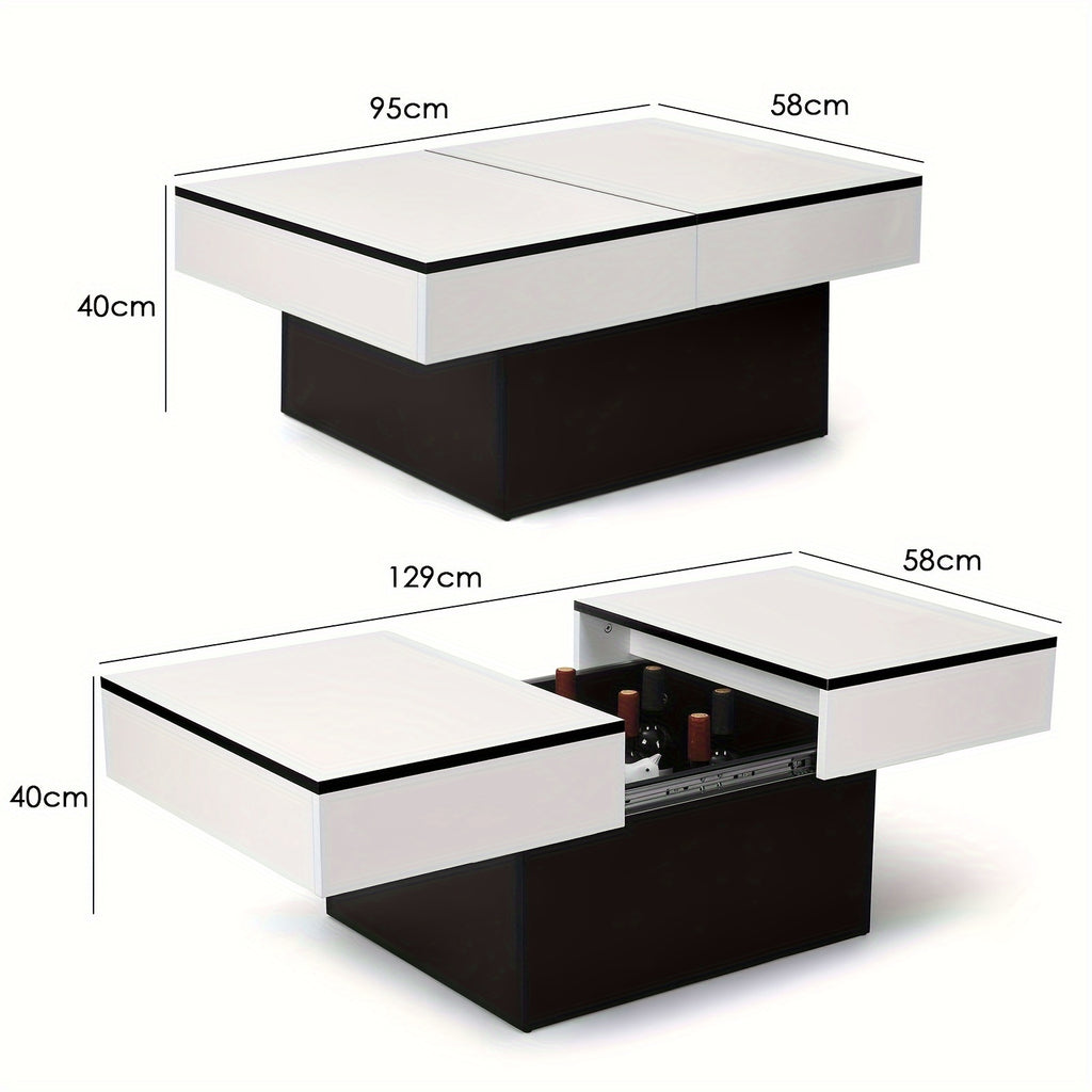 37 5 50 8 extendable coffee table storage high gloss   - Temu