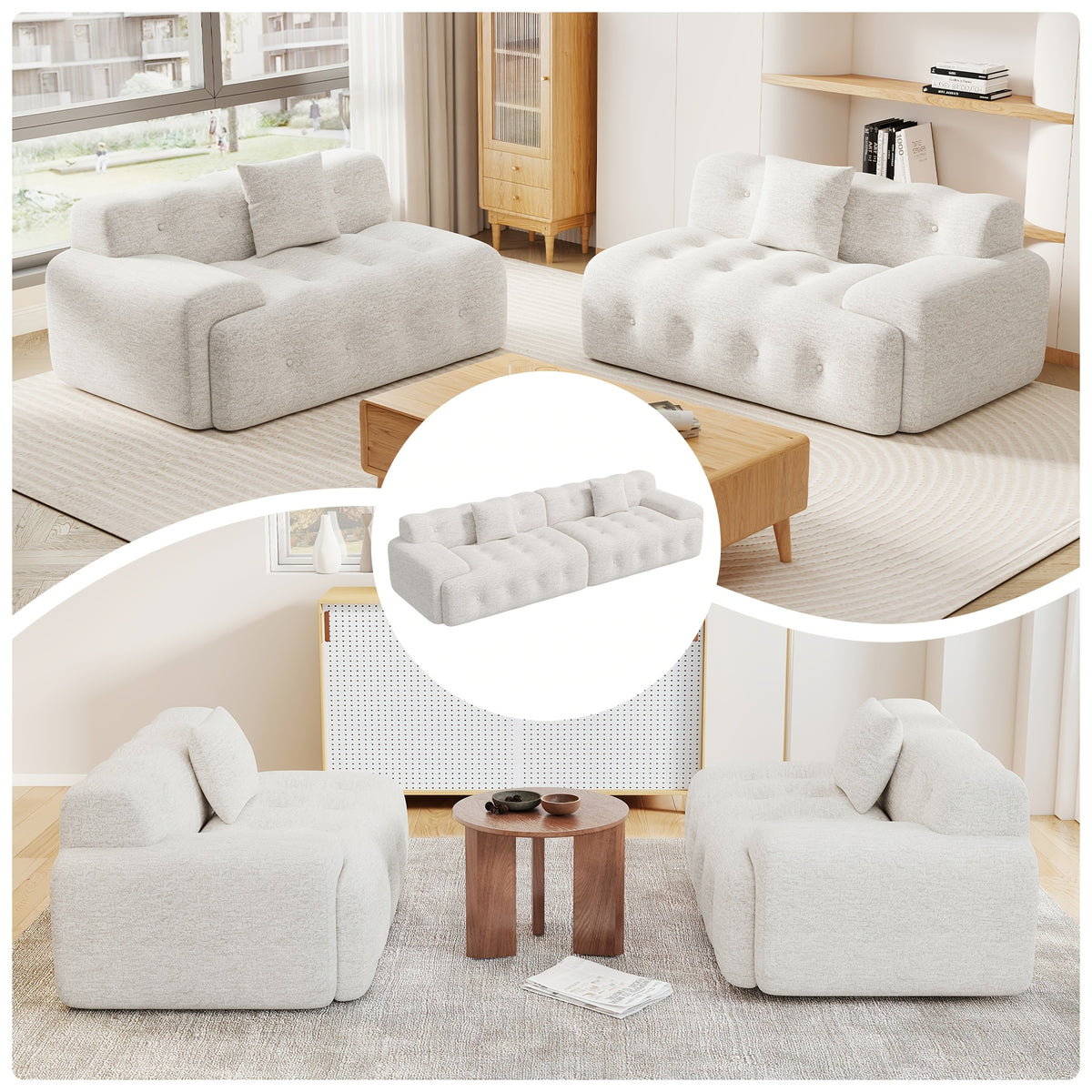 114 oversized 3 seater cloud couch modern boneless sofas - Temu