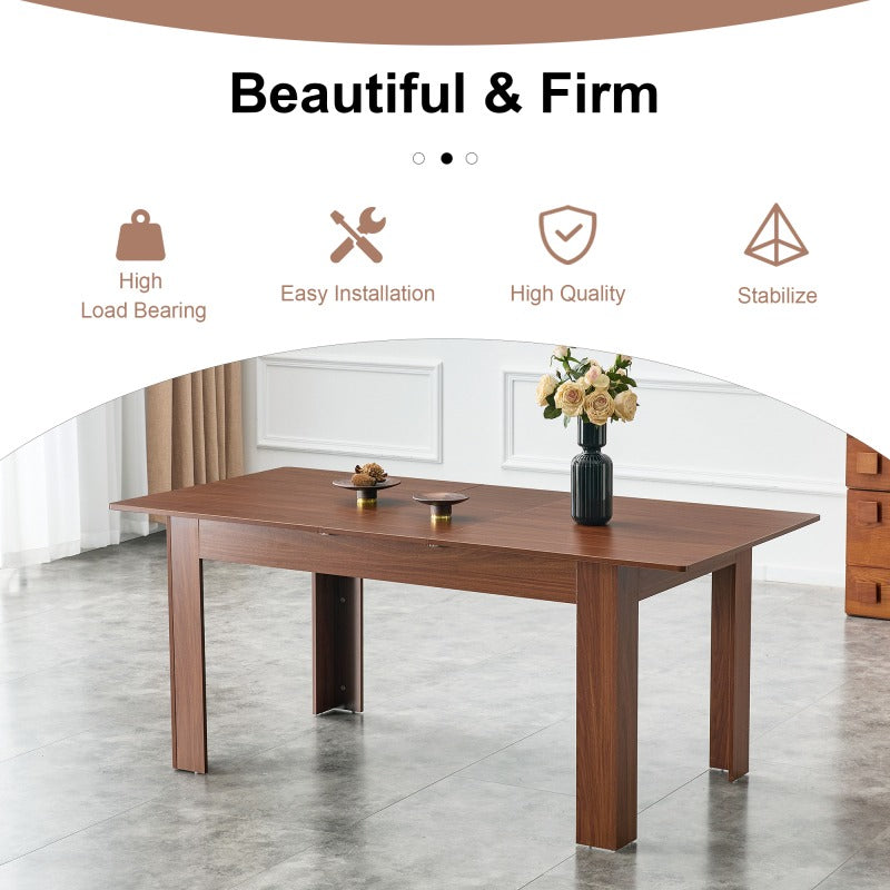 extendable rectangular dining table modern expandable - Temu
