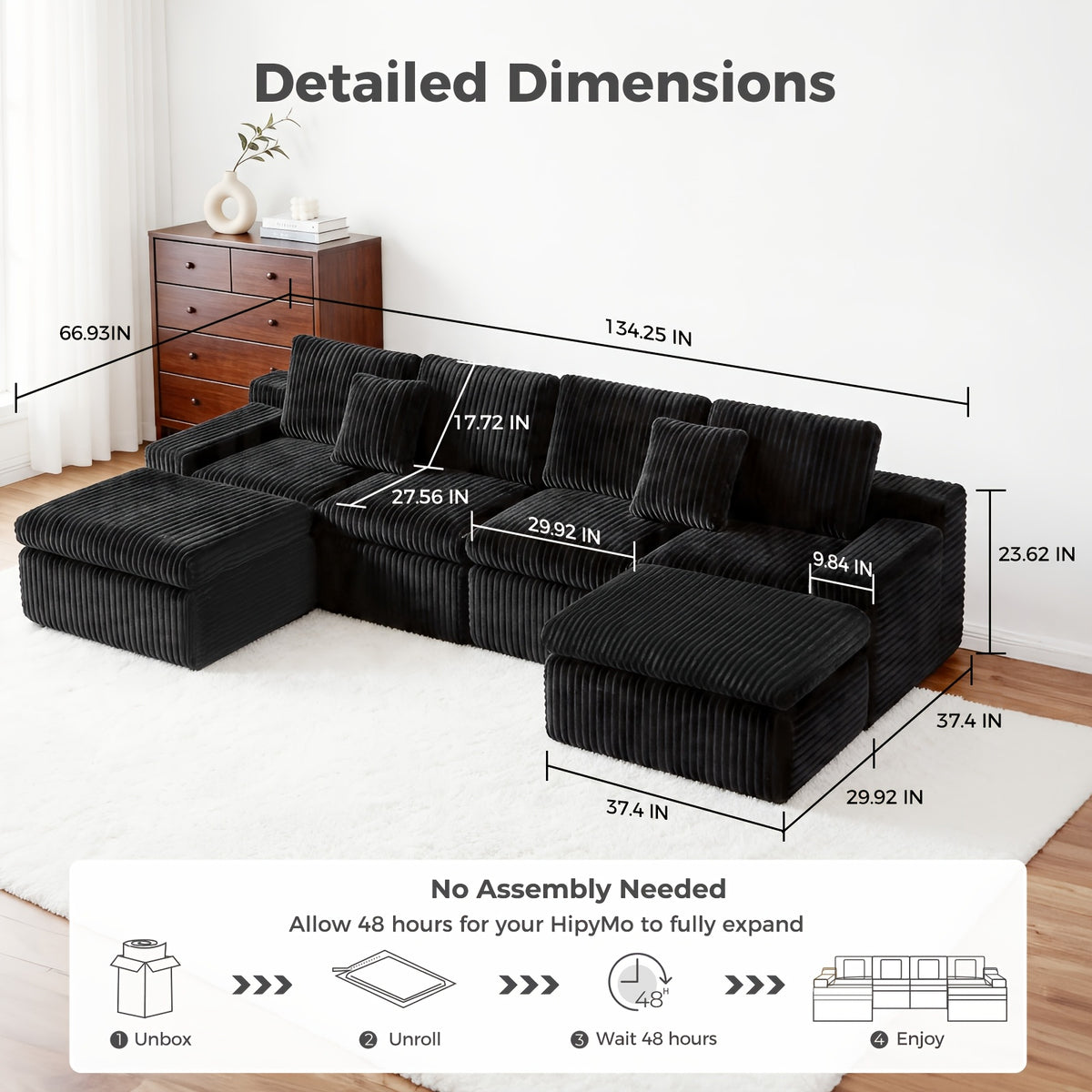 u shaped boneless sectional couches living room modern - Temu