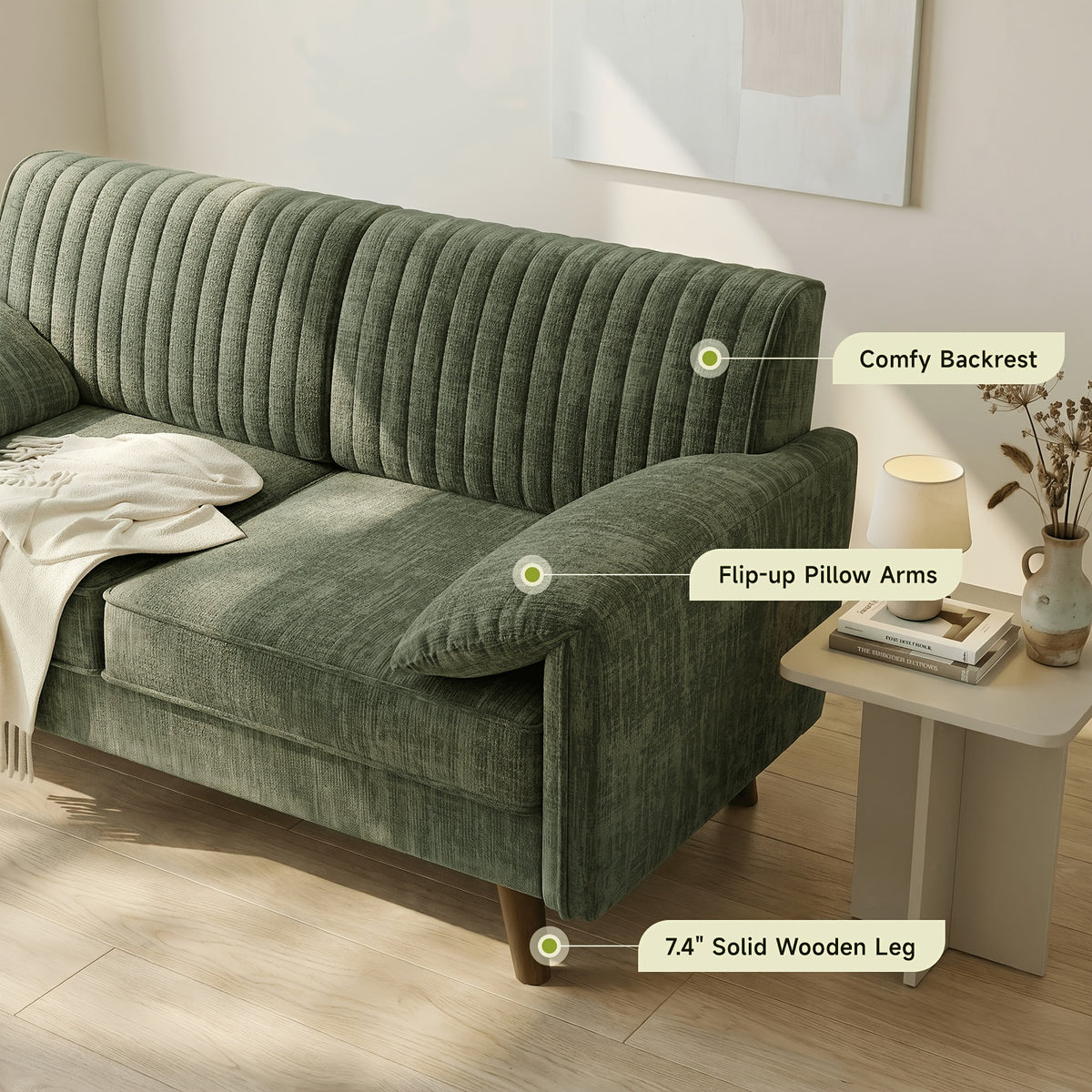 1pc 64 5 chenille loveseat soft padded   compact 2 seater - Temu