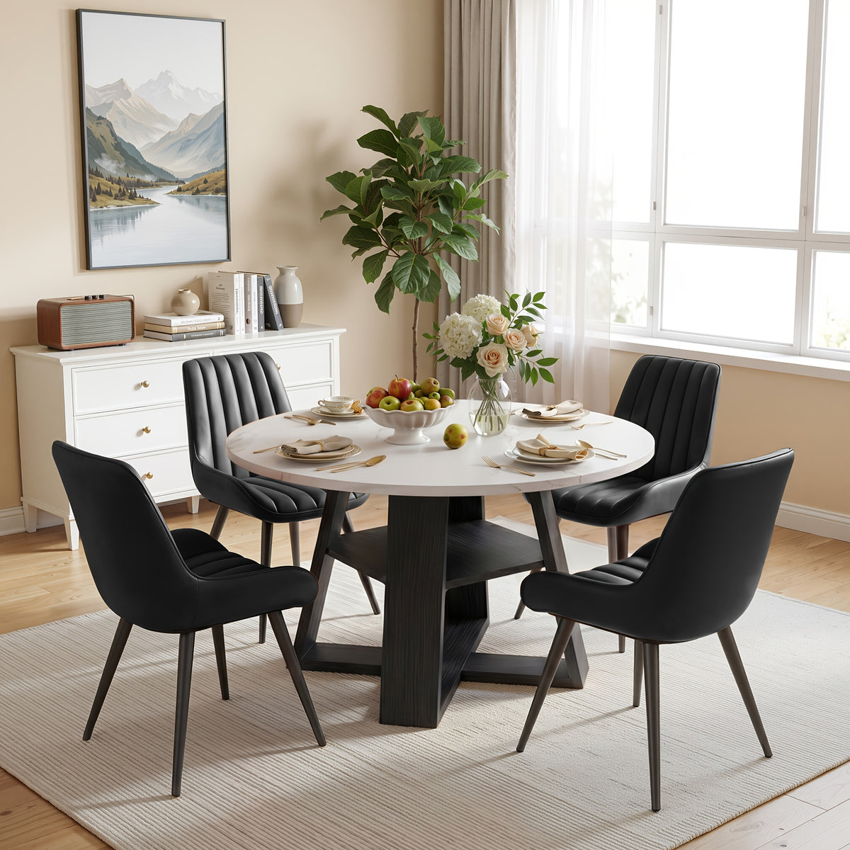 5pcs 43 3 round dining table set   table 4 chairs - Temu