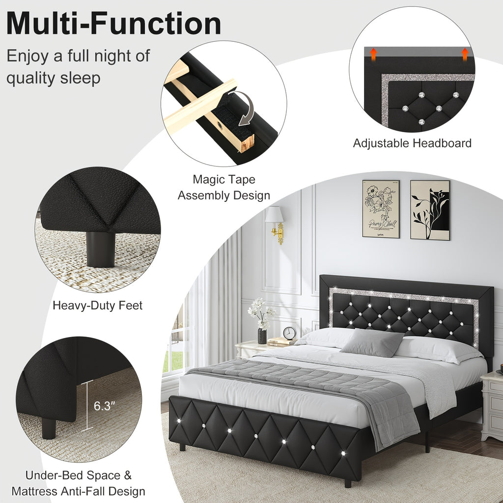 halloween twin full queen king upholstered bed frame diamond - Temu