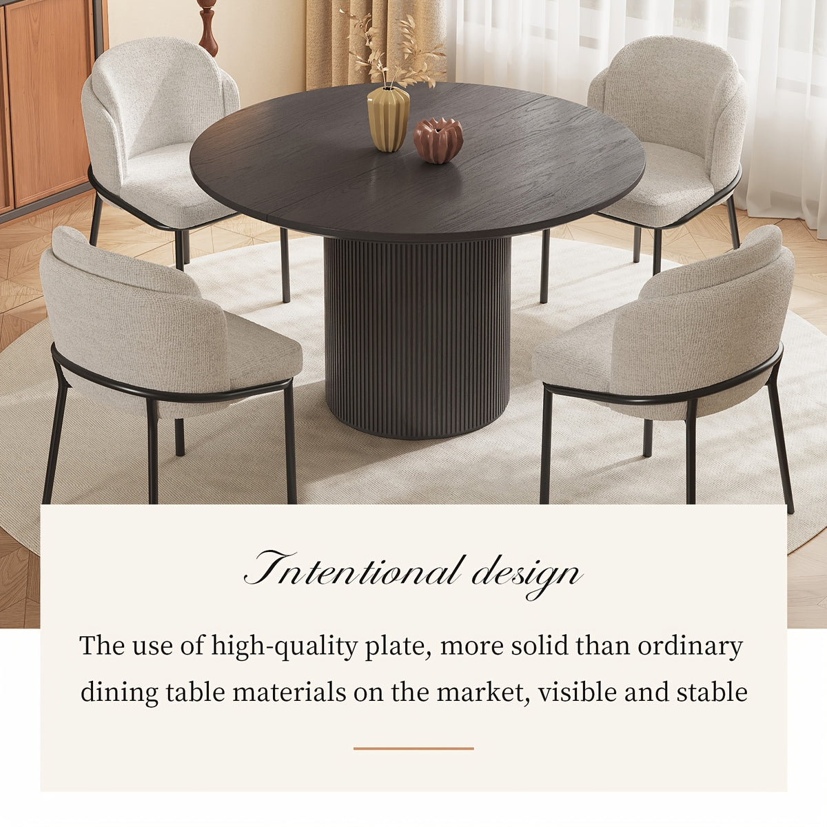 46 06 round dining table set four dining table set six - Temu