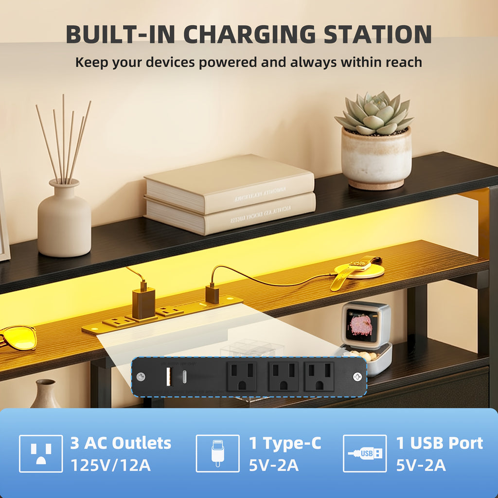 black led platform bed frame charging station 3 tier side - Temu