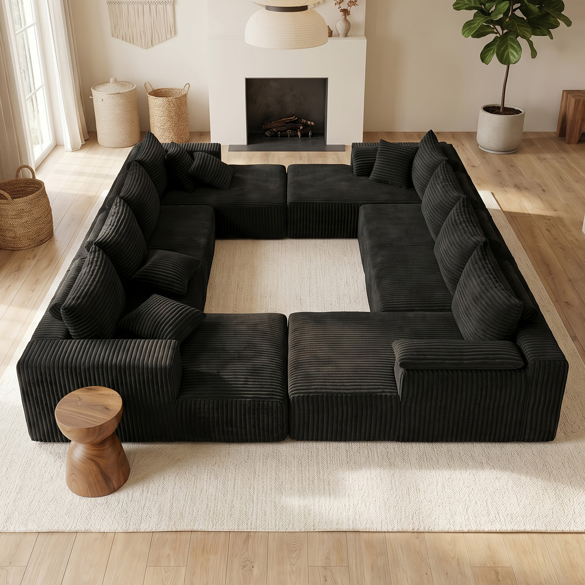 extra large modern wraparound sectional sofa suitable family - Temu