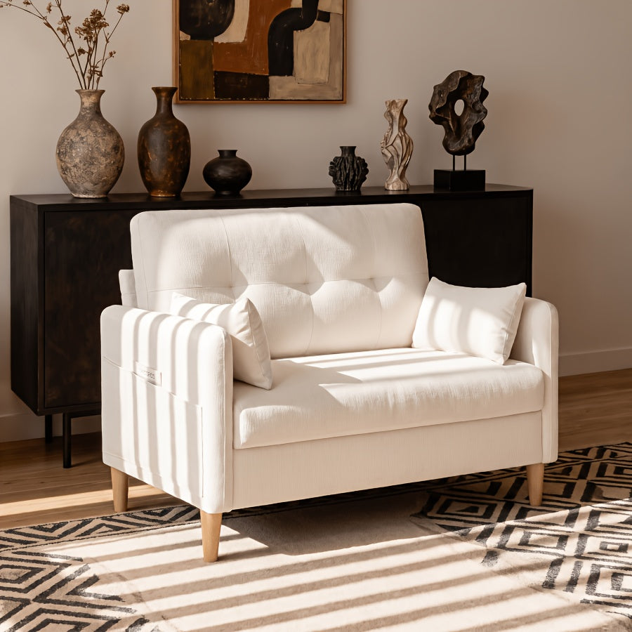 loveseat sofa 47 small couch living room comfy chenille - Temu