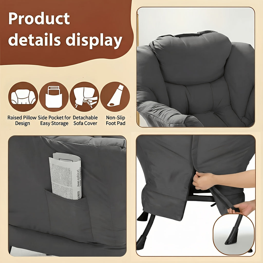 foldable   modern comfy lounge chair large - Temu