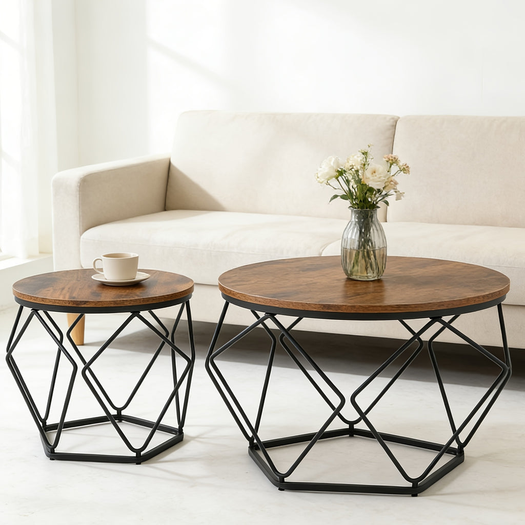 set 2 round multi purpose side tables small coffee end - Temu
