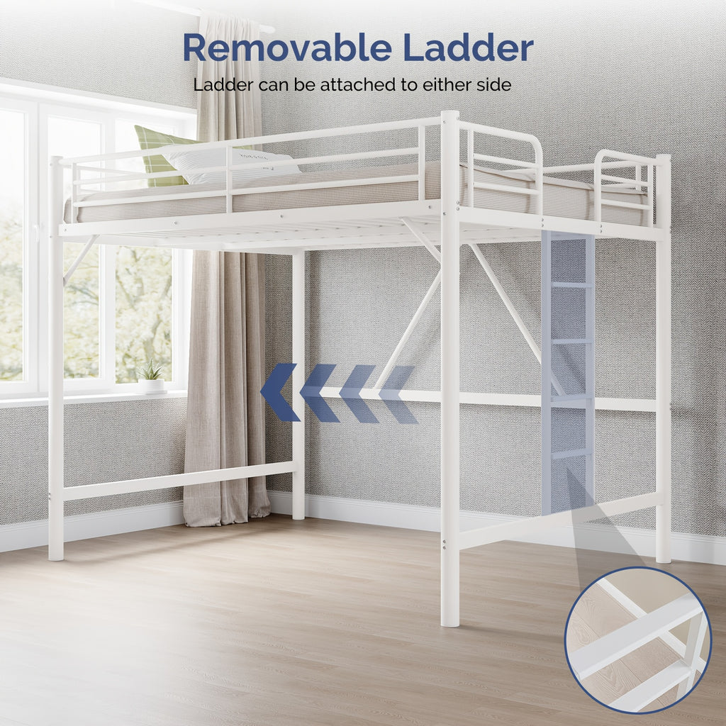 queen loft bed frame flat rungs   spring required heavy - Temu