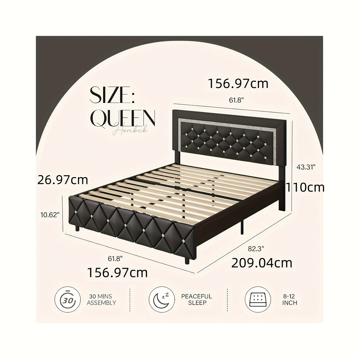 twin full queen king platform bed frame - Temu