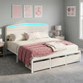 full queen king size bed frame storage charging station - Temu