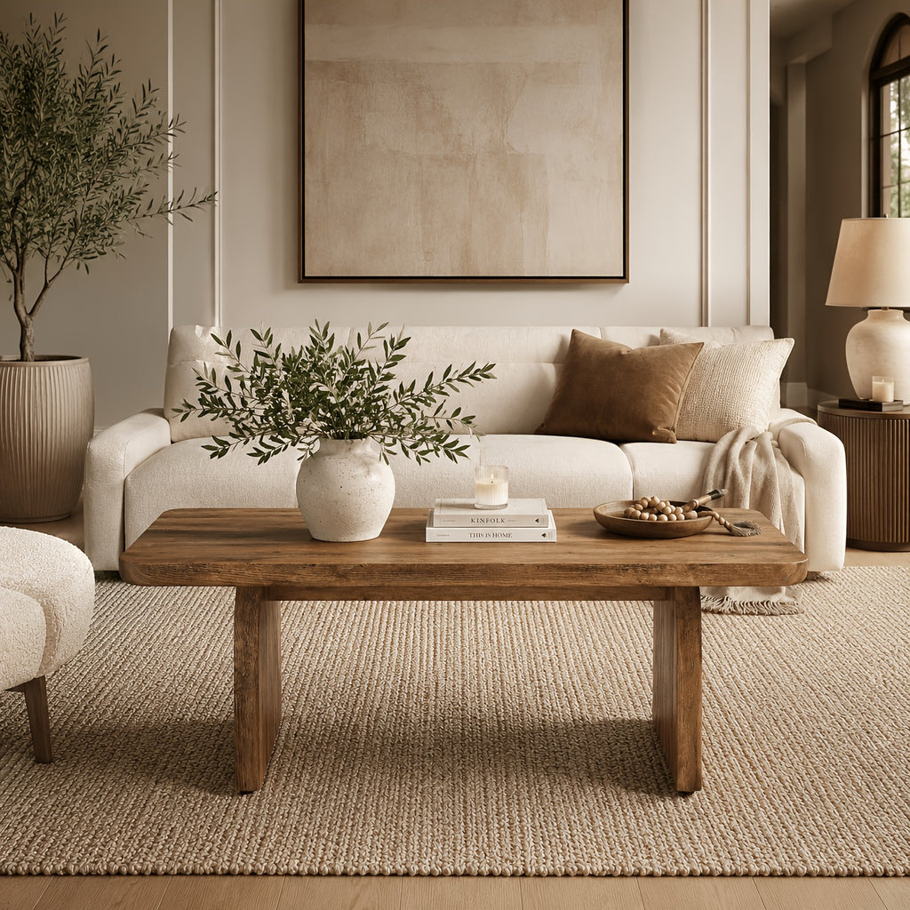 rustic wood   table rectangular living room - Temu