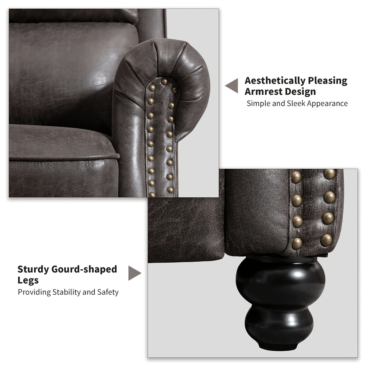 recliner chair faux leather armchair push back - Temu