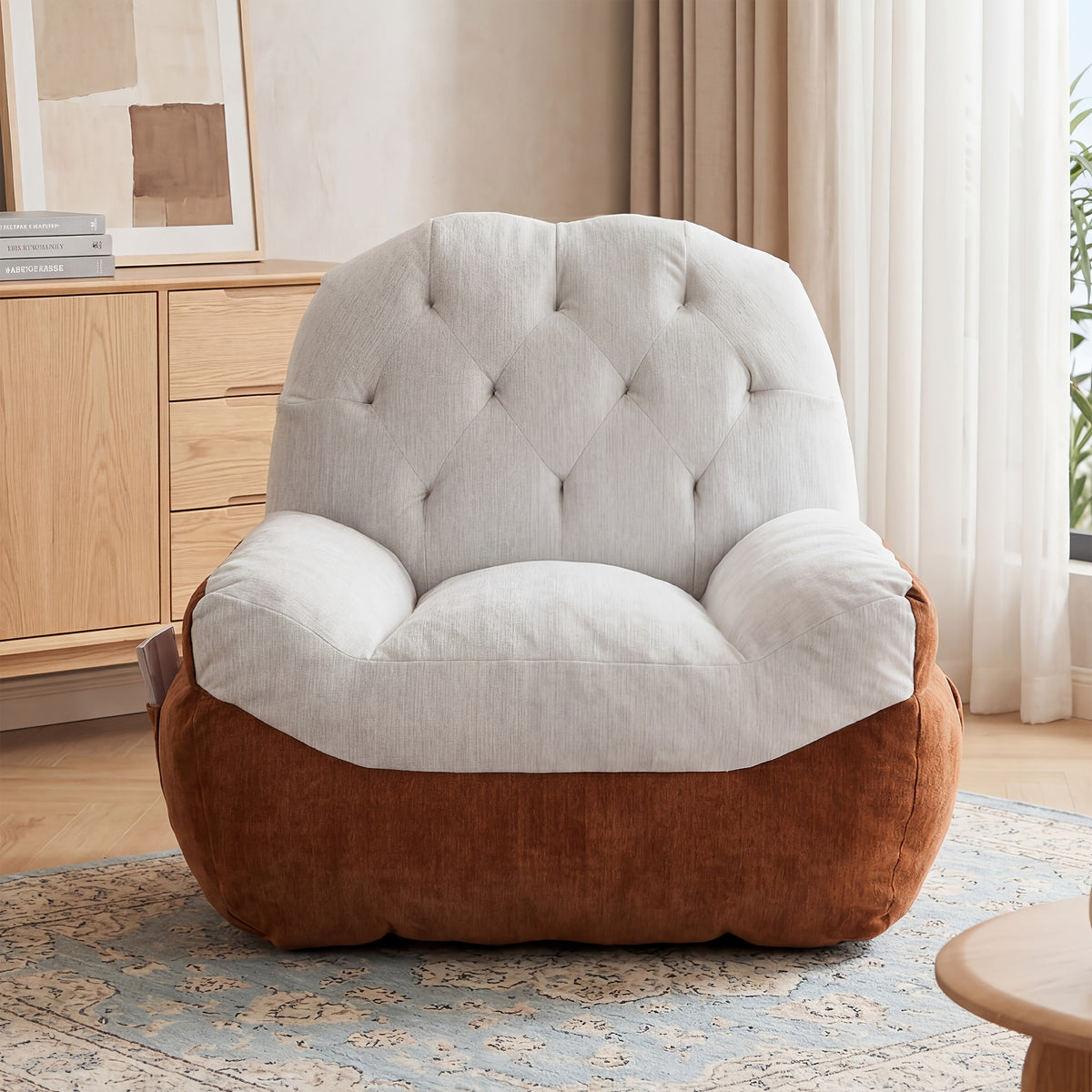 oversized tufted chenille lazy bean bag chair sofa suitable - Temu