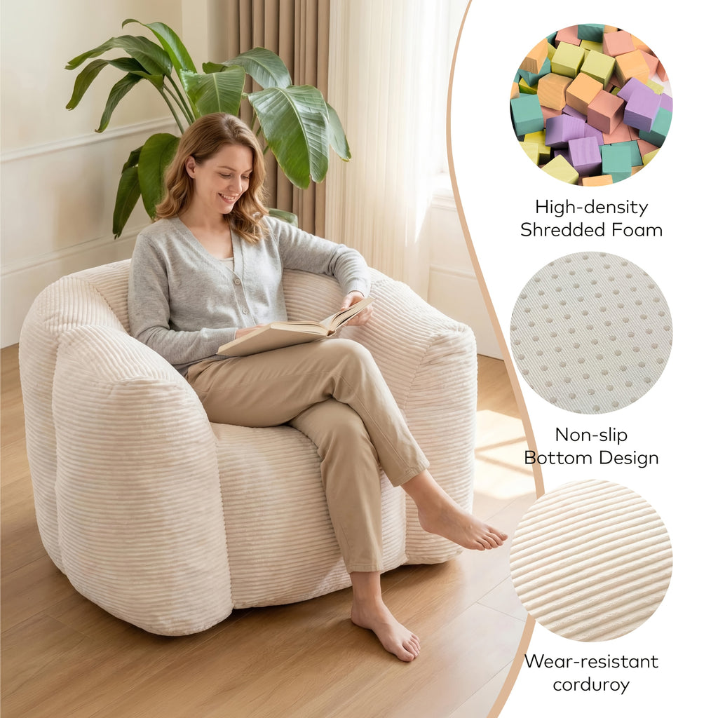 foam bean bag chair suitable living room bedroom dorm - Temu
