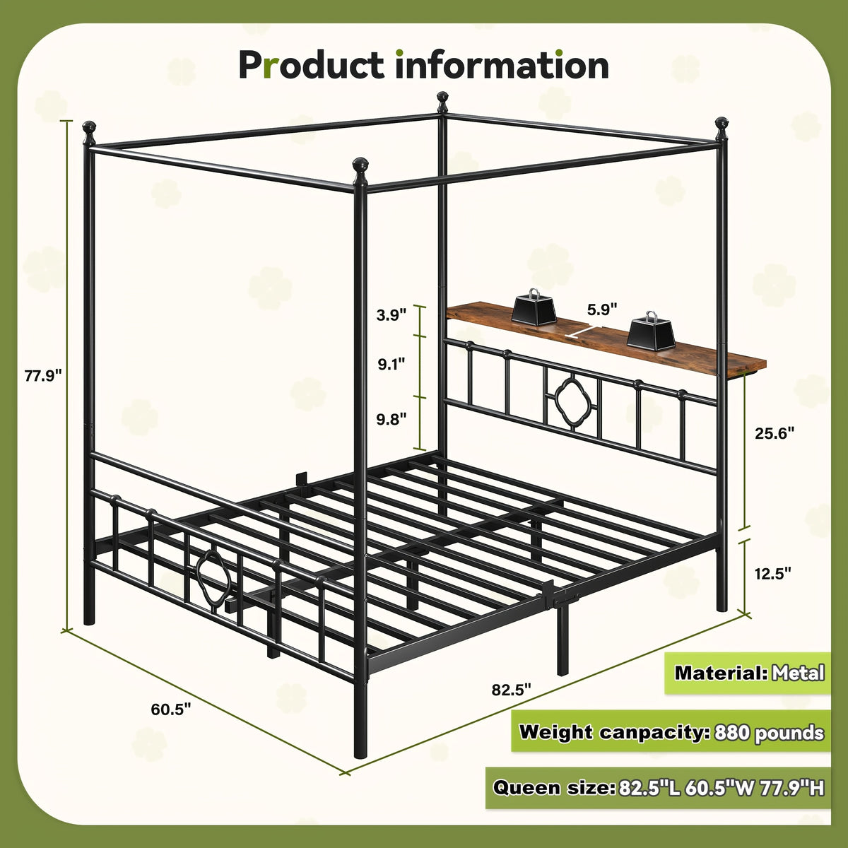 queen full twin size bed frame storage headboard - Temu