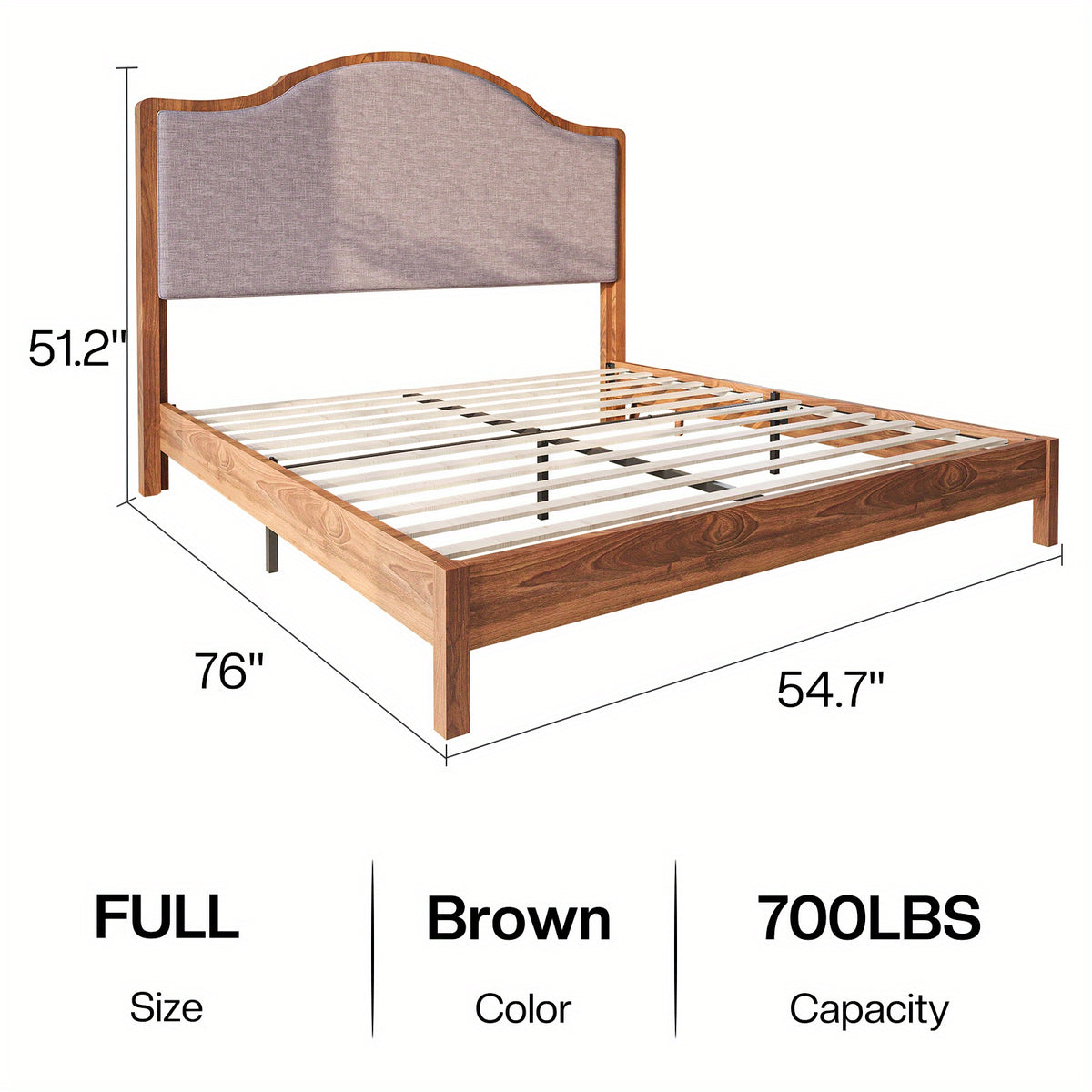 solid wood platform bed frame upholstered curved - Temu
