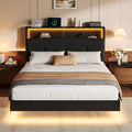 modern bed frame led lightings storage headboard - Temu