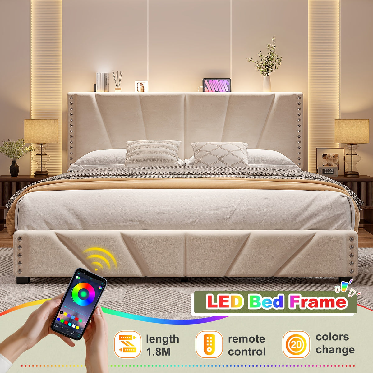 queen king size bed frame   storage modern bed frame - Temu