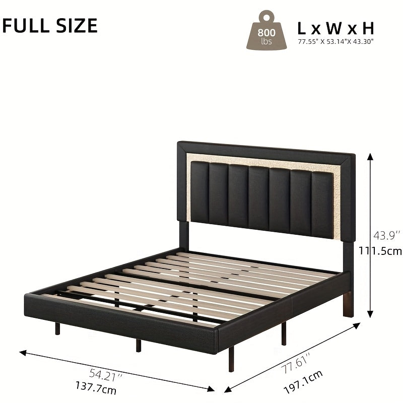twin full queen smart led lights floating bed frame   - Temu
