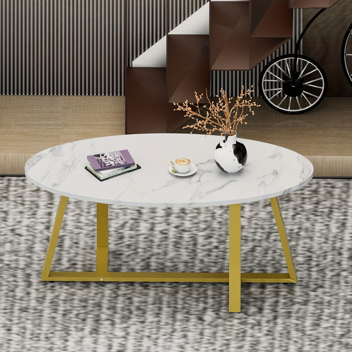 oval coffee table   living room table modern - Temu