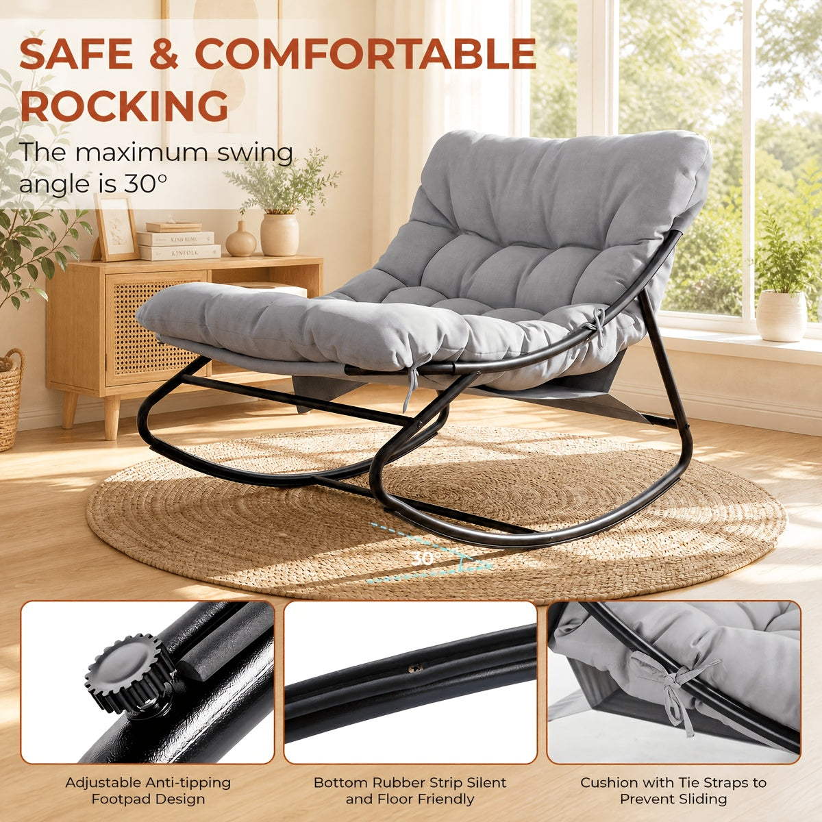 2 1pc lounge chair papasan rocking chair living room chairs - Temu
