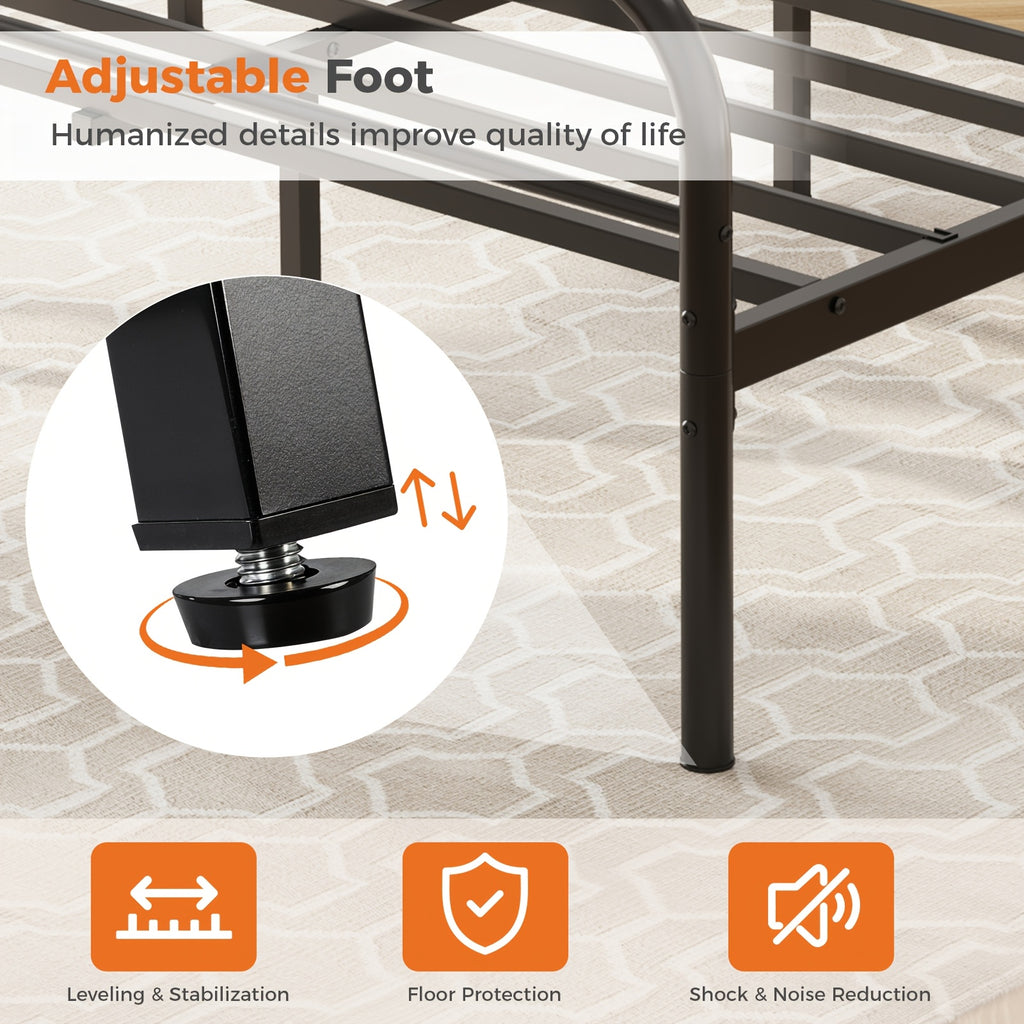 a metal bed frame featuring bed storage a rounded base - Temu
