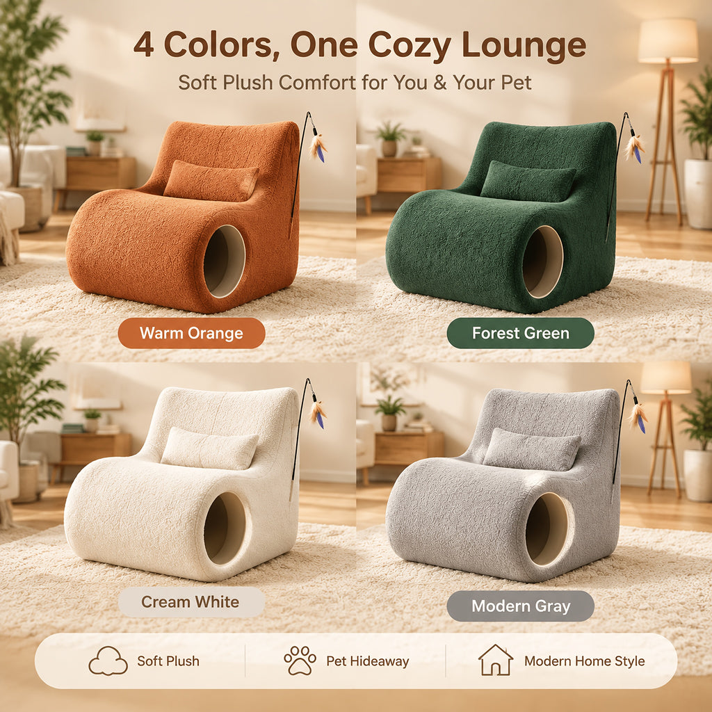 pet friendly teddy lounge chair human pet shared single sofa - Temu
