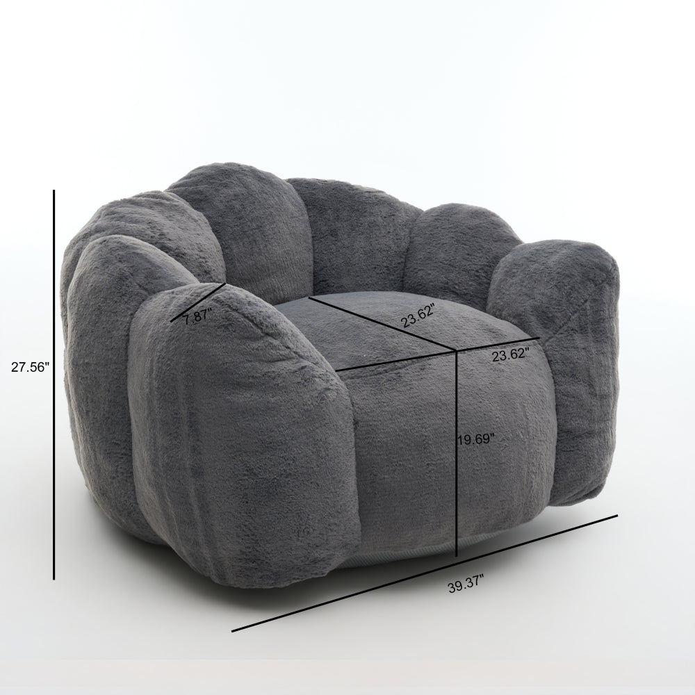 black comfortable lazy sofa chair artificial rabbit velvet - Temu